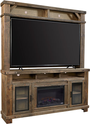 Sawyer Malta Blue 79" Fireplace Console & Hutch MO1952-MBL,MO1250H-MBL Aspenhome