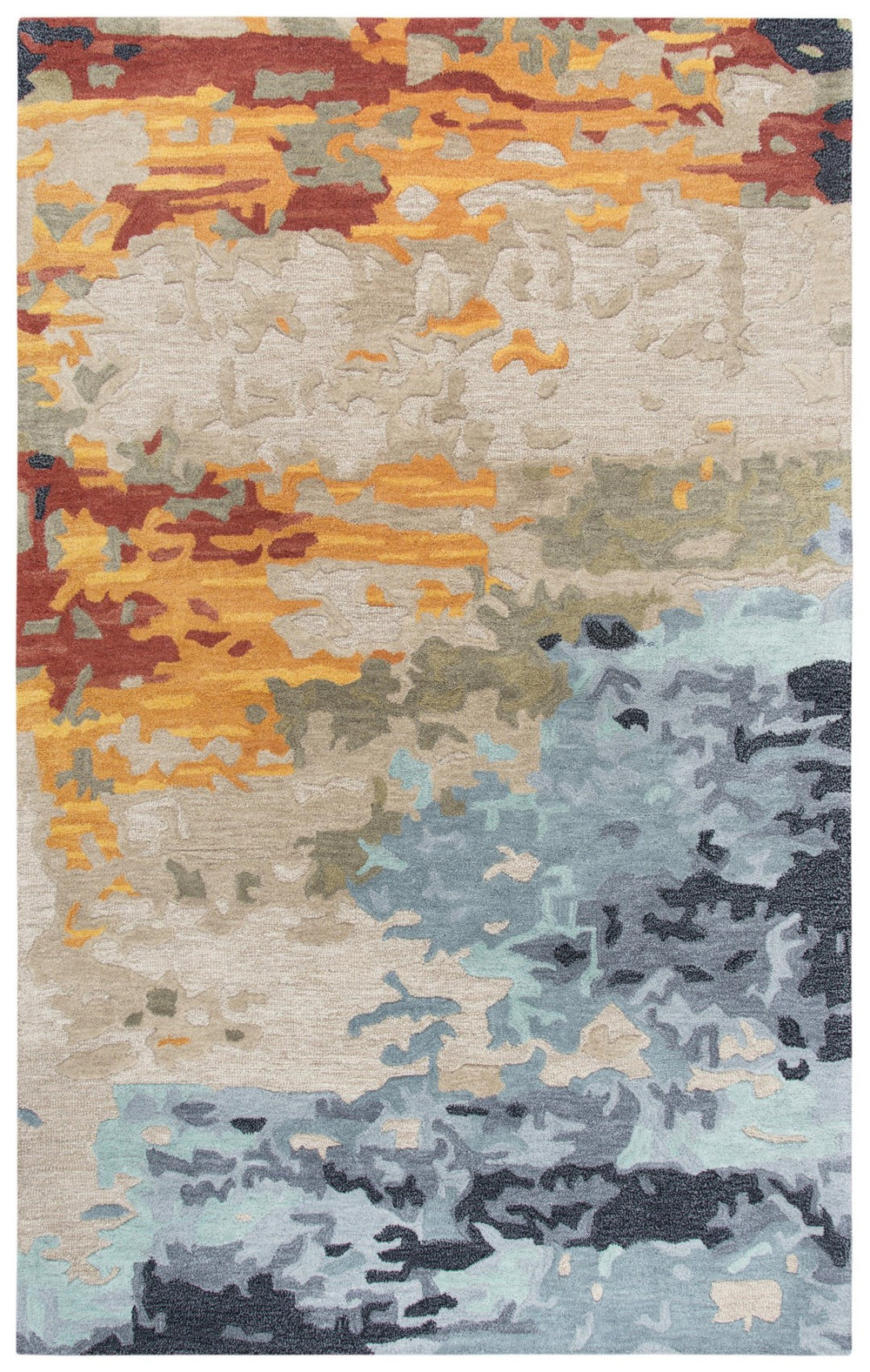 Rizzy Mod MO999A Hand Tufted Contemporary Wool / Viscose Rug Tan/Multi 9' x 12'