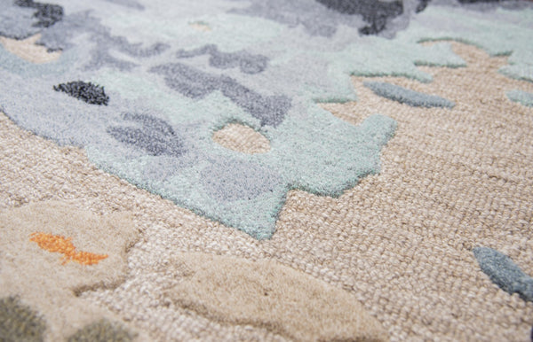 Rizzy Mod MO999A Hand Tufted Contemporary Wool / Viscose Rug Tan/Multi 9' x 12'