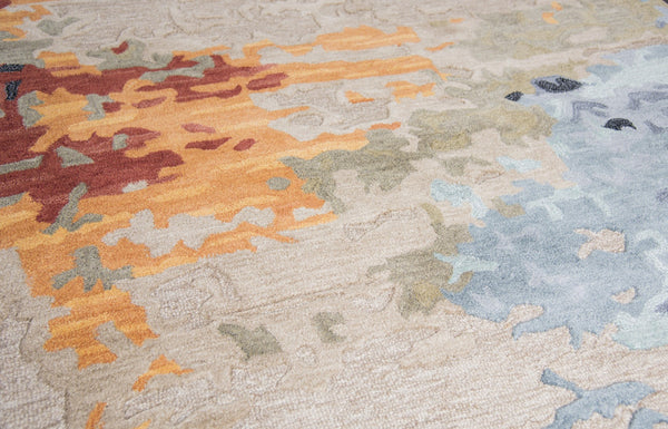 Rizzy Mod MO999A Hand Tufted Contemporary Wool / Viscose Rug Tan/Multi 9' x 12'