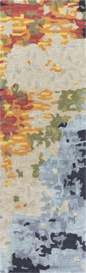 Rizzy Mod MO999A Hand Tufted Contemporary Wool / Viscose Rug Tan/Multi 2'6" x 8'