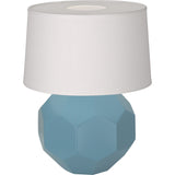 Robert Abbey Matte Steel Blue Franklin Accent Lamp Matte Steel Blue Glazed Ceramic Oyster Linen Shade