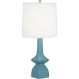 Robert Abbey Matte Steel Blue Jasmine Table Lamp MATTE STEEL BLUE GLAZED CERAMIC Oyster Linen Shade