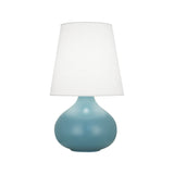 Robert Abbey Matte Steel Blue June Accent Lamp Matte Steel Blue Glazed Ceramic Oyster Linen Shade