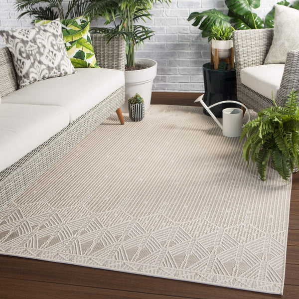 Jaipur Living Jaipur Living Belvidere Sisal Weave Art Deco Border Rug for Patio or Entryway Taupe 5'3"X7'6" RUG143351
