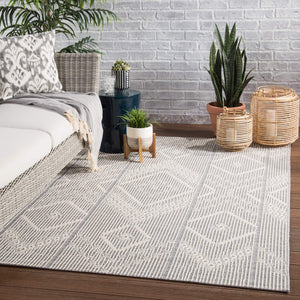 Jaipur Living Jaipur Living Shiloh Tribal Diamond Flatweave Polypropylene Rug for Patio Entryway Gray 2'X3'7" RUG143364