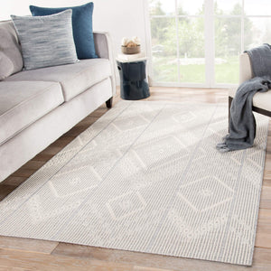 Jaipur Living Jaipur Living Shiloh Tribal Diamond Flatweave Polypropylene Rug for Patio Entryway Gray 2'X3'7" RUG143364