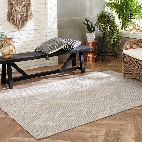 Jaipur Living Jaipur Living Shiloh Tribal Diamond Flatweave Polypropylene Rug for Patio Entryway Gray 2'X3'7" RUG143364