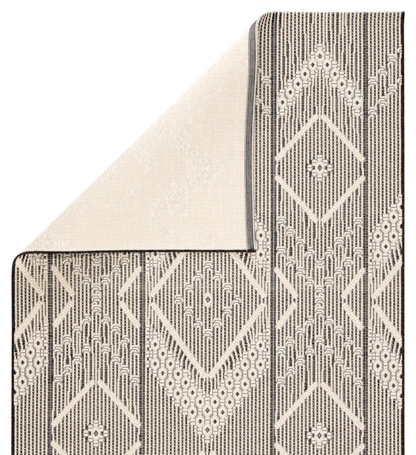 Jaipur Living Jaipur Living Shiloh Tribal Diamond Flatweave Polypropylene Rug for Patio Entryway Dark Gray 5'3"X7'6" RUG143356