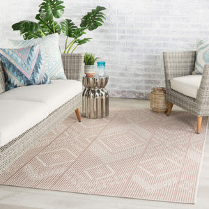 Jaipur Living Jaipur Living Shiloh Tribal Diamond Flatweave Polypropylene Rug for Patio Entryway Light Pink 2'X3'7" RUG145543