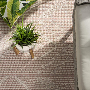 Jaipur Living Jaipur Living Shiloh Tribal Diamond Flatweave Polypropylene Rug for Patio Entryway Light Pink 2'X3'7" RUG145543