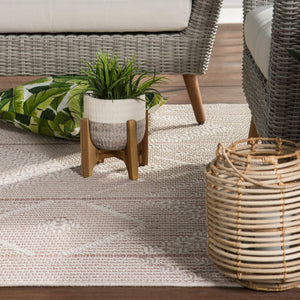 Jaipur Living Jaipur Living Shiloh Tribal Diamond Flatweave Polypropylene Rug for Patio Entryway Light Pink 2'X3'7" RUG145543
