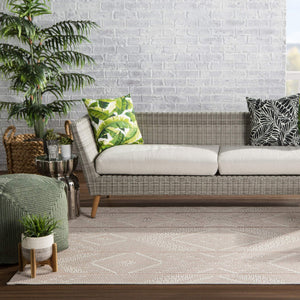 Jaipur Living Jaipur Living Shiloh Tribal Diamond Flatweave Polypropylene Rug for Patio Entryway Light Pink 2'X3'7" RUG145543