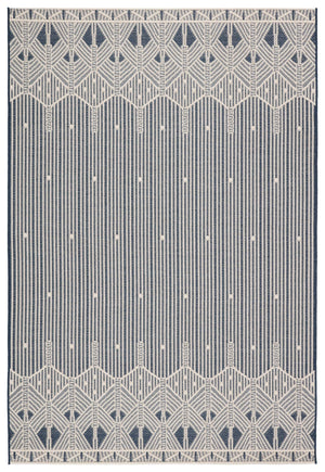Jaipur Living Jaipur Living Belvidere Sisal Weave Art Deco Border Rug for Patio or Entryway Dark Blue 5'3"X7'6" RUG145550