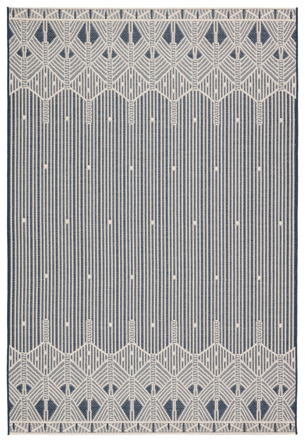 Jaipur Living Jaipur Living Belvidere Sisal Weave Art Deco Border Rug for Patio or Entryway Dark Blue 5'3"X7'6" RUG145550
