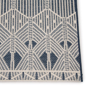 Jaipur Living Jaipur Living Belvidere Sisal Weave Art Deco Border Rug for Patio or Entryway Dark Blue 5'3"X7'6" RUG145550