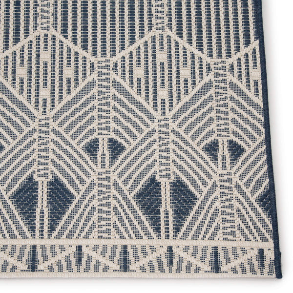 Jaipur Living Jaipur Living Belvidere Sisal Weave Art Deco Border Rug for Patio or Entryway Dark Blue 5'3"X7'6" RUG145550