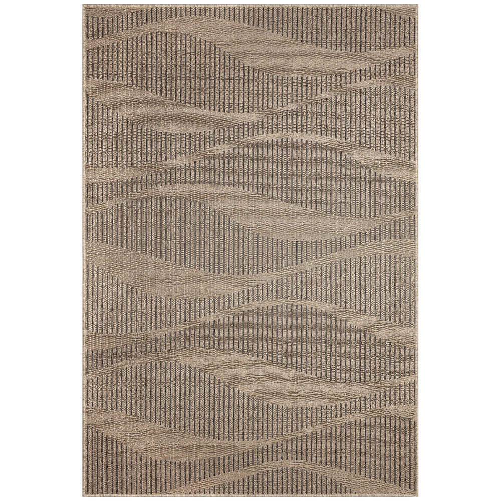 Trans Ocean Liora Manne Monaco Wave Indoor/Outdoor Area Rug - Stylish Transitional Design For Any Space Natural Polypropylene Moc57627612