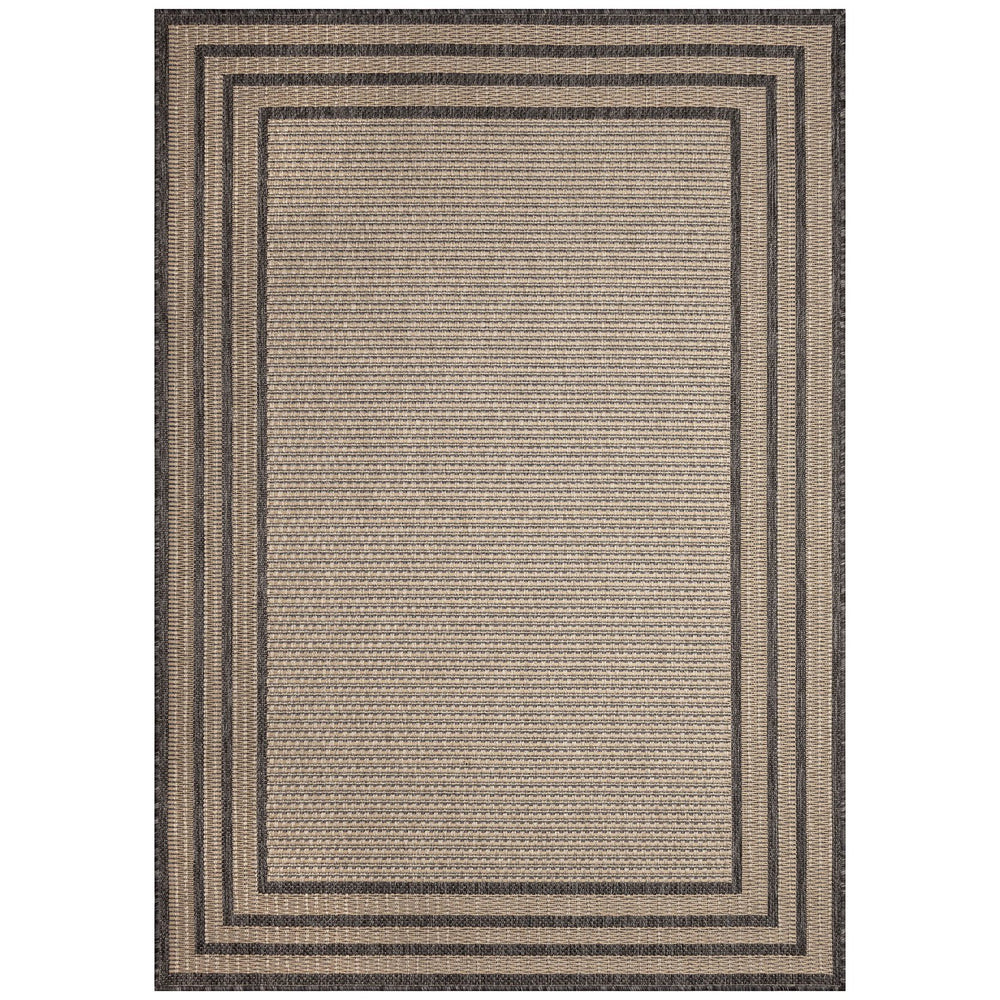 Trans Ocean Liora Manne Monaco Striped Border Indoor/Outdoor Area Rug - Stylish, Easy Care Accent For Any Space Natural Polypropylene Moc80627912