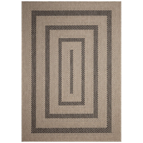 Trans Ocean Liora Manne Monaco Multi Border Area Rug - Stylish Indoor/Outdoor Design For Elegant Spaces Natural Polypropylene Moc69628012