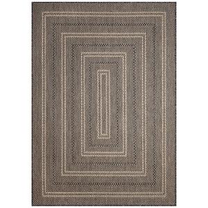 Trans Ocean Liora Manne Monaco Multi Border Area Rug - Stylish Indoor/Outdoor Design For Elegant Spaces Black Polypropylene Moc69628048