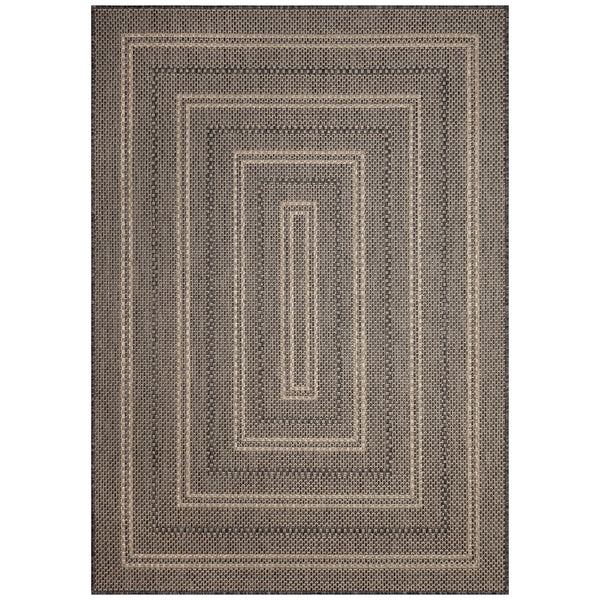 Trans Ocean Liora Manne Monaco Multi Border Area Rug - Stylish Indoor/Outdoor Design For Elegant Spaces Black Polypropylene Moc69628048