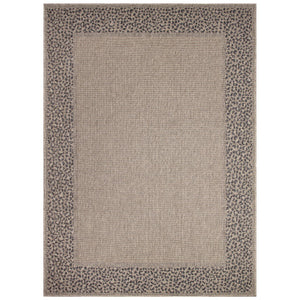 Trans Ocean Liora Manne Monaco Leopard Border Area Rug - Stylish Indoor/Outdoor Flatweave With Animal Print Design Natural Polypropylene Moc45628212