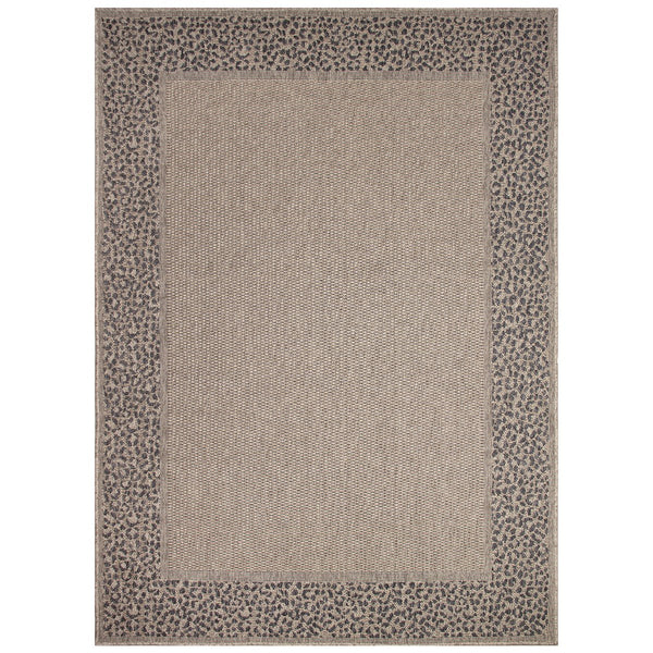 Trans Ocean Liora Manne Monaco Leopard Border Area Rug - Stylish Indoor/Outdoor Flatweave With Animal Print Design Natural Polypropylene Moc45628212