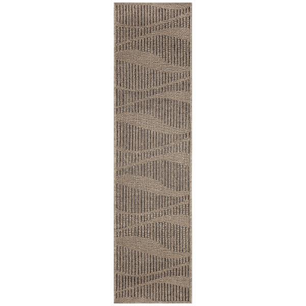 Trans Ocean Liora Manne Monaco Wave Indoor/Outdoor Area Rug - Stylish Transitional Design For Any Space Natural Polypropylene Mocr8627612