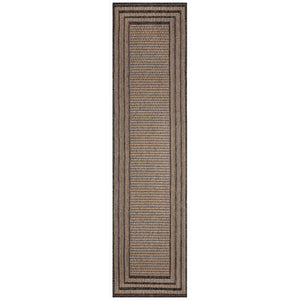 Trans Ocean Liora Manne Monaco Striped Border Indoor/Outdoor Area Rug - Stylish, Easy Care Accent For Any Space Natural Polypropylene Mocr8627912
