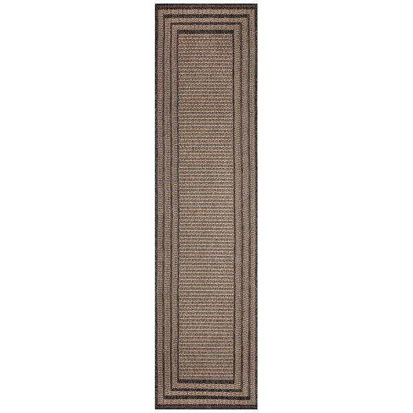 Trans Ocean Liora Manne Monaco Striped Border Indoor/Outdoor Area Rug - Stylish, Easy Care Accent For Any Space Natural Polypropylene Mocr8627912