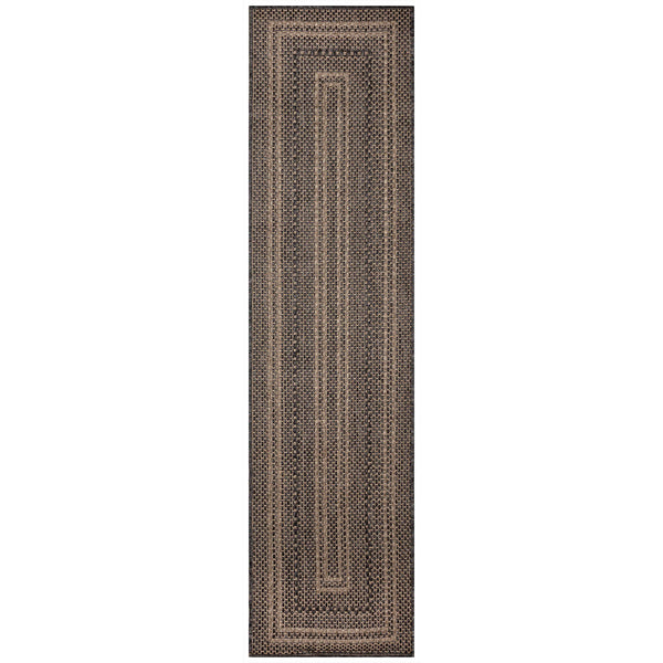 Trans Ocean Liora Manne Monaco Multi Border Area Rug - Stylish Indoor/Outdoor Design For Elegant Spaces Black Polypropylene Mocr8628048