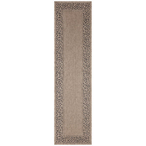 Trans Ocean Liora Manne Monaco Leopard Border Area Rug - Stylish Indoor/Outdoor Flatweave With Animal Print Design Natural Polypropylene Mocr8628212