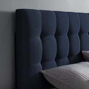 Modway Furniture Lily Upholstered Fabric Queen Headboard by Modway - Modern Tufted Design for Cozy Bedrooms Navy MOD-5041-NAV
