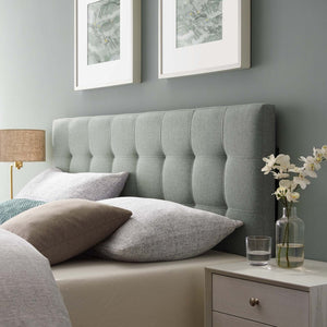 Modway Furniture Lily Upholstered King Headboard - Elegant Linen-Look Fabric with Tufting for Modern Bedrooms Gray MOD-5144-GRY