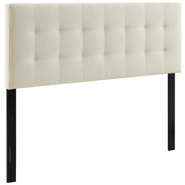 Modway Furniture Lily Upholstered King Headboard - Elegant Linen-Look Fabric with Tufting for Modern Bedrooms Ivory MOD-5144-IVO