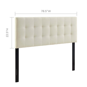Modway Furniture Lily Upholstered King Headboard - Elegant Linen-Look Fabric with Tufting for Modern Bedrooms Ivory MOD-5144-IVO