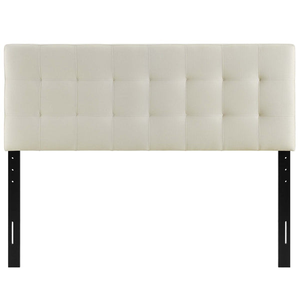 Modway Furniture Lily Upholstered King Headboard - Elegant Linen-Look Fabric with Tufting for Modern Bedrooms Ivory MOD-5144-IVO