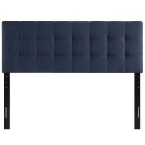 Modway Furniture Lily Upholstered King Headboard - Elegant Linen-Look Fabric with Tufting for Modern Bedrooms Navy MOD-5144-NAV