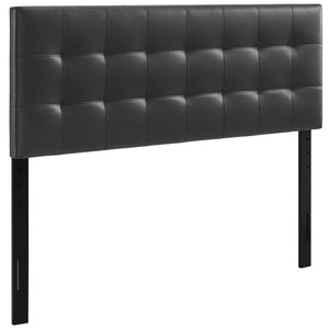 Modway Furniture Lily Upholstered Faux Leather King Headboard - Elegant Tufted Design for Modern Bedroom Decor Black MOD-5145-BLK