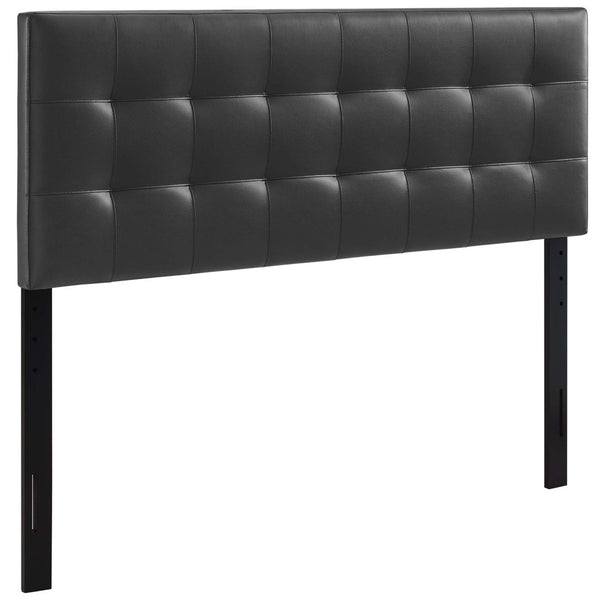 Modway Furniture Lily Upholstered Faux Leather King Headboard - Elegant Tufted Design for Modern Bedroom Decor Black MOD-5145-BLK