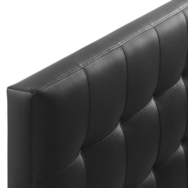 Modway Furniture Lily Upholstered Faux Leather King Headboard - Elegant Tufted Design for Modern Bedroom Decor Black MOD-5145-BLK
