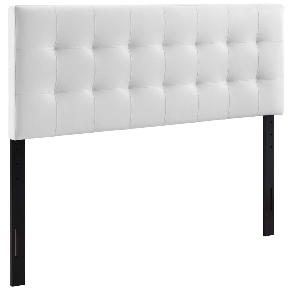 Modway Furniture Lily Upholstered Faux Leather King Headboard - Elegant Tufted Design for Modern Bedroom Decor White MOD-5145-WHI