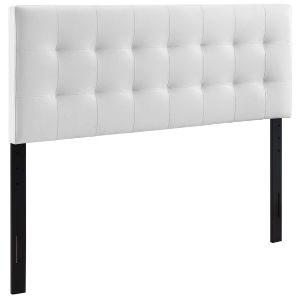 Modway Furniture Lily Upholstered Faux Leather King Headboard - Elegant Tufted Design for Modern Bedroom Decor White MOD-5145-WHI