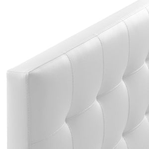 Modway Furniture Lily Upholstered Faux Leather King Headboard - Elegant Tufted Design for Modern Bedroom Decor White MOD-5145-WHI
