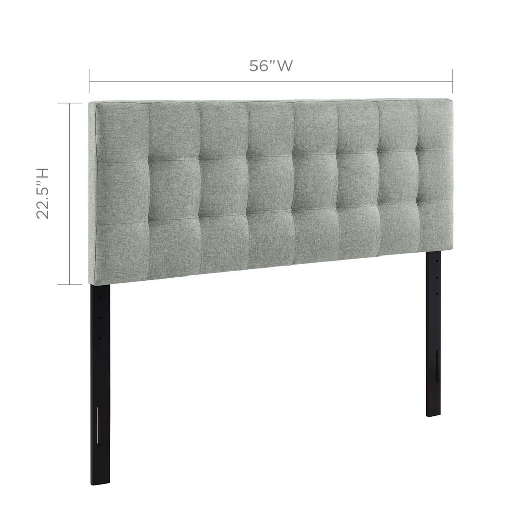 Modway Furniture Lily Upholstered Full Headboard - Modern Tufted Linen Design for Stylish Bedroom Elegance and Comfort Gray MOD-5146-GRY