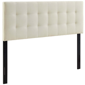 Modway Furniture Lily Upholstered Full Headboard - Modern Tufted Linen Design for Stylish Bedroom Elegance and Comfort Ivory MOD-5146-IVO