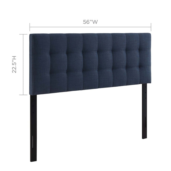 Modway Furniture Lily Upholstered Full Headboard - Modern Tufted Linen Design for Stylish Bedroom Elegance and Comfort Navy MOD-5146-NAV