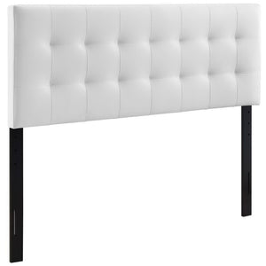 Modway Furniture Lily Upholstered Vinyl Full Headboard by Modway – Modern Tufted Design for Stylish Bedroom Elegance White MOD-5147-WHI