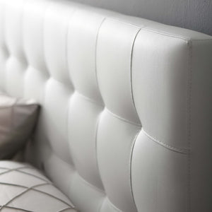 Modway Furniture Lily Upholstered Vinyl Full Headboard by Modway – Modern Tufted Design for Stylish Bedroom Elegance White MOD-5147-WHI
